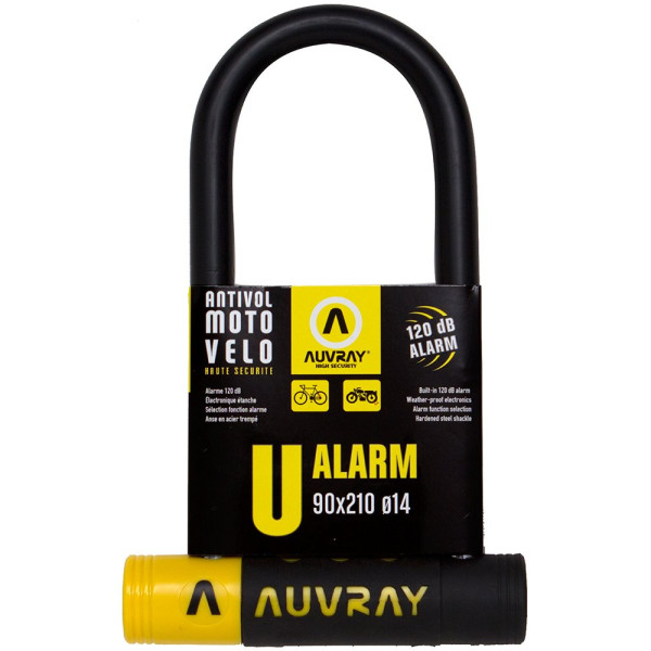 Замок U-Lock з сигналізацією AUVRAY 90 x 210мм, діаметр стержня 14мм