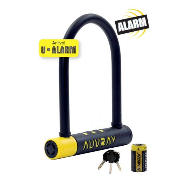 Замок U-Lock з сигналізацією AUVRAY 128 x 245 мм, діаметр стержня 14мм