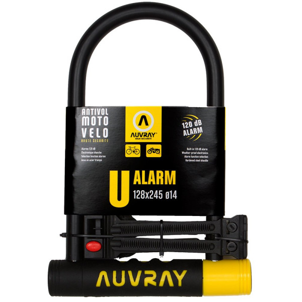 Замок U-Lock з сигналізацією AUVRAY 128 x 245 мм, діаметр стержня 14мм