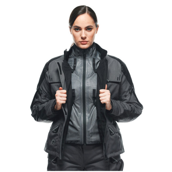 Жіноча текстильна мотоциклетна куртка Dainese Ladakh 3L D-Dry сіро-чорна