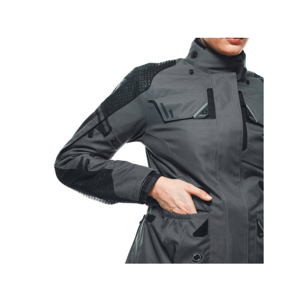 Жіноча текстильна мотоциклетна куртка Dainese Ladakh 3L D-Dry сіро-чорна