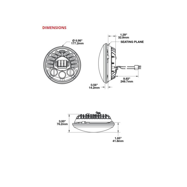 Мотоцикловий рефлектор 8790 Adaptive 2 J.W. Speaker LED 7