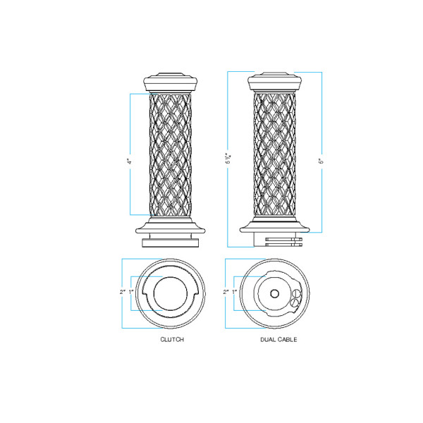 Манетки Biltwell AlumiCore Dual Cable для кермів діаметром 25.4 мм чорні