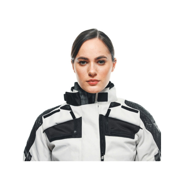 Жіноча текстильна мотоциклетна куртка Dainese Ladakh 3L D-Dry біло-чорна