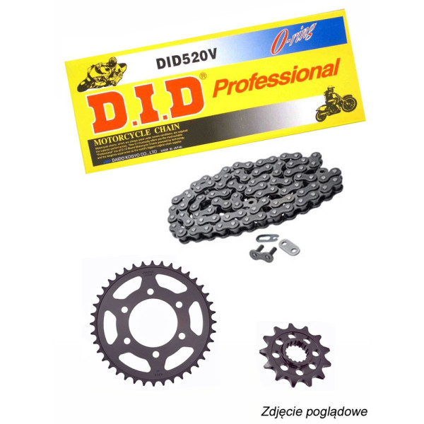 Комплект приводу: ланцюг D.I.D.520 V професійний O-Ring 106 ланок та зірочки SUNSTAR для Kawasaki EX 300 R Ninja 13-17/ Z 300 15-17