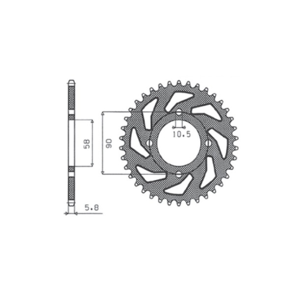 Комплект приводу: ланцюг D.I.D.520 NZ SUPER NON-O-RING Cross 112 ланок та зірочки SUNSTAR для KTM Duke 125 11-13
