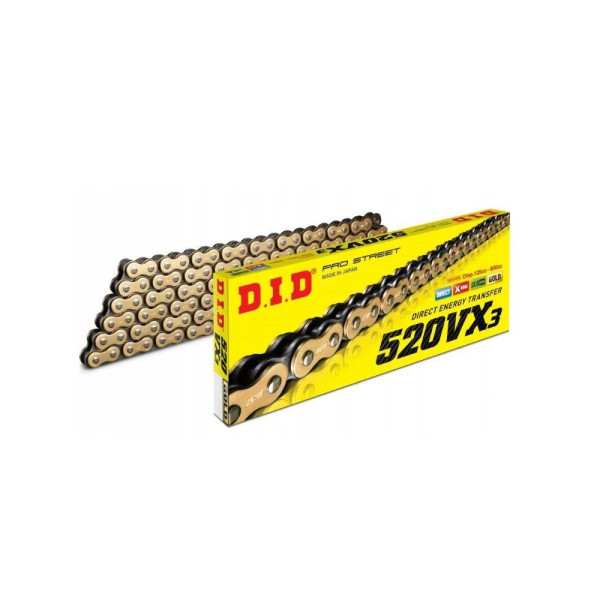 SUZUKI DR 250SE 93-95 комплект приводу DID520 VX3 золотий PRO - STREET(X-ring супер - посилений, золотий) зірочки SUNSTAR