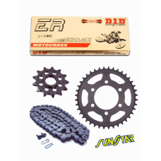 SUZUKI RM-Z 450 05' комплект приводу DID520 MX EXCLUSIVE RACING (ультратривкий ланцюг, безорінговий) зірочки SUNSTAR