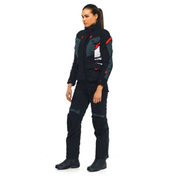 Жіноча текстильна мотоциклетна куртка Dainese Carve Master 3 Gore-Tex чорна-сіра-червона