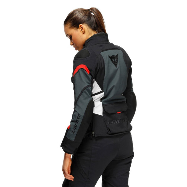 Жіноча текстильна мотоциклетна куртка Dainese Carve Master 3 Gore-Tex чорна-сіра-червона