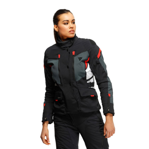 Жіноча текстильна мотоциклетна куртка Dainese Carve Master 3 Gore-Tex чорна-сіра-червона