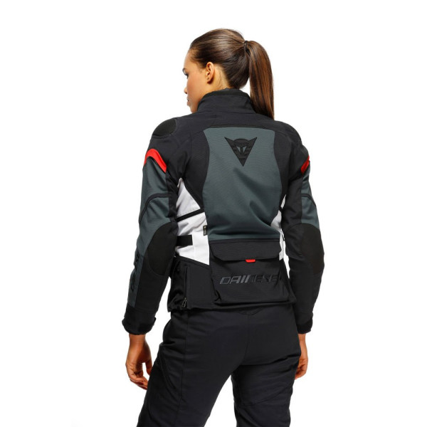 Жіноча текстильна мотоциклетна куртка Dainese Carve Master 3 Gore-Tex чорна-сіра-червона
