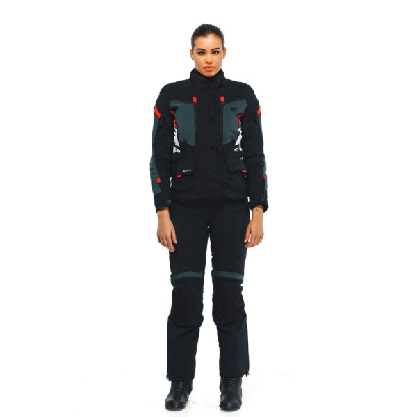 Жіноча текстильна мотоциклетна куртка Dainese Carve Master 3 Gore-Tex чорна-сіра-червона