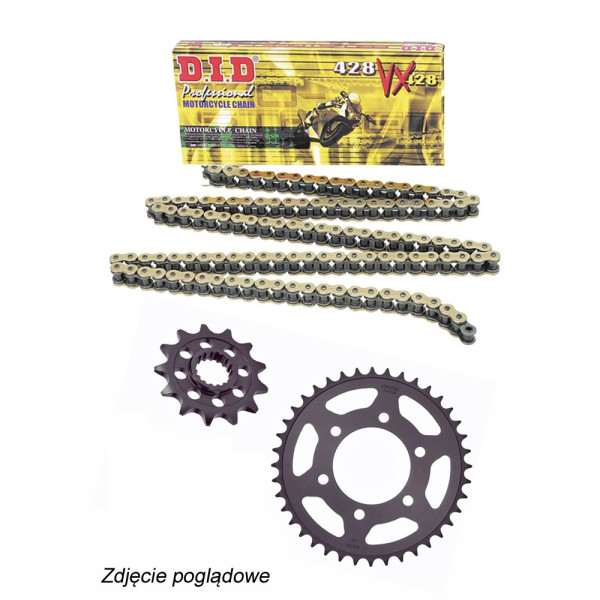 Комплект приводу: ланцюг D.I.D. 428 VX 132 ланки та зірочки SUNSTAR для Yamaha MT 125 15-17/ YZF-R 125 08-15