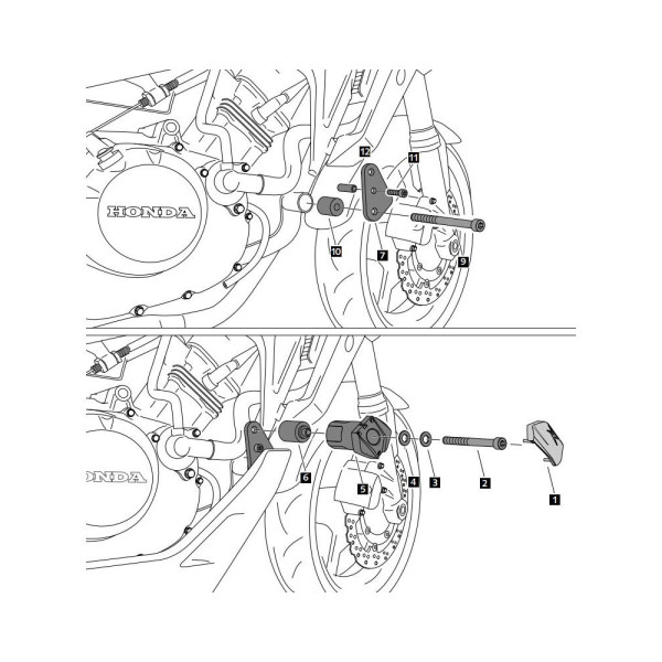 Краш-пади PUIG для Honda CB125R Neo Sports Cafe (18-) (чорні)