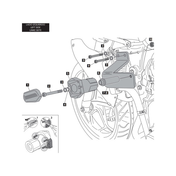 Краш-пади PUIG для Kawasaki Ninja 300 13-17 (чорні)