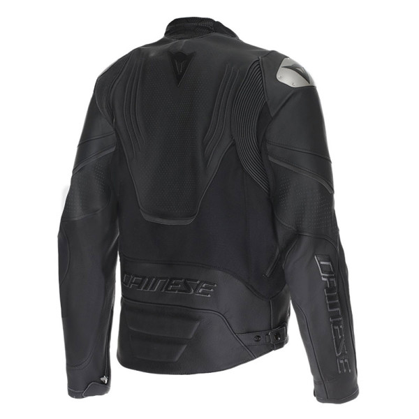Куртка мотоциклетна шкіряна Dainese Racing 5 чорна версія перфорована
