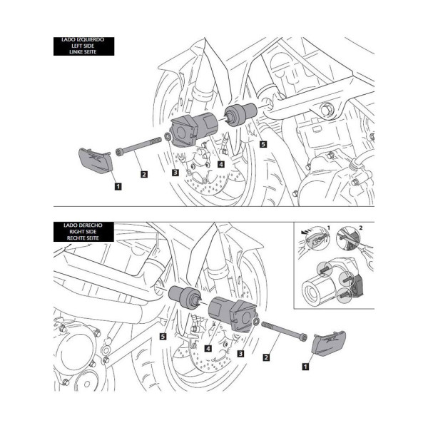 Краш-пади PUIG для Suzuki GSR 750 11-16 / GSX-S 750 17-21 (чорні)