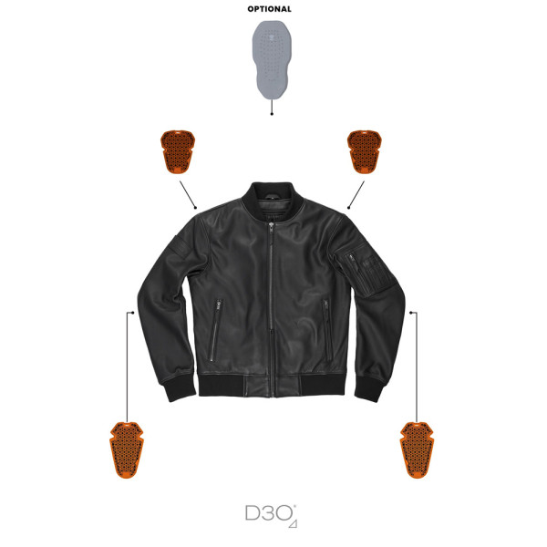 Мотоциклетна шкіряна куртка Pando Moto Falcon чорна
