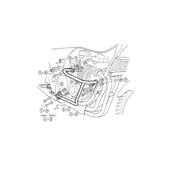 Гмол двигуна Hepco&Becker для Kawasaki ZR-7 (99-03)/S (01-03) хром