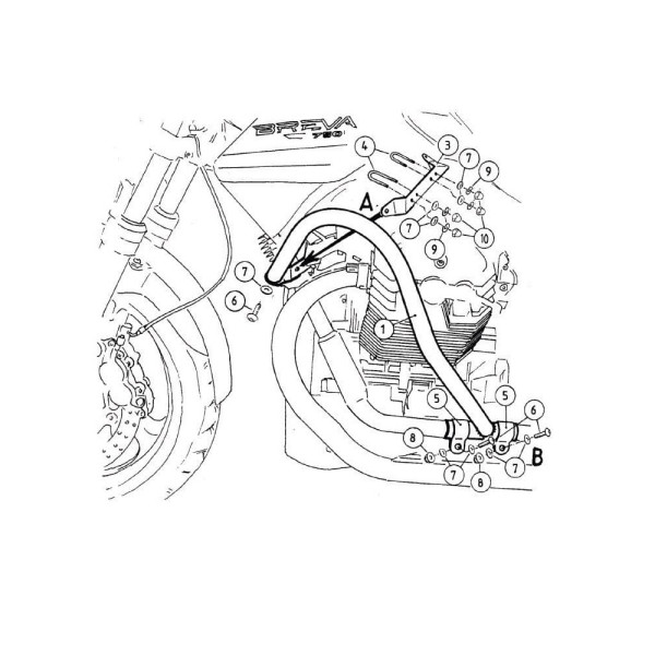 Гмол двигуна Hepco&Becker для Moto Guzzi Breva V 750 ie (03-13) чорний
