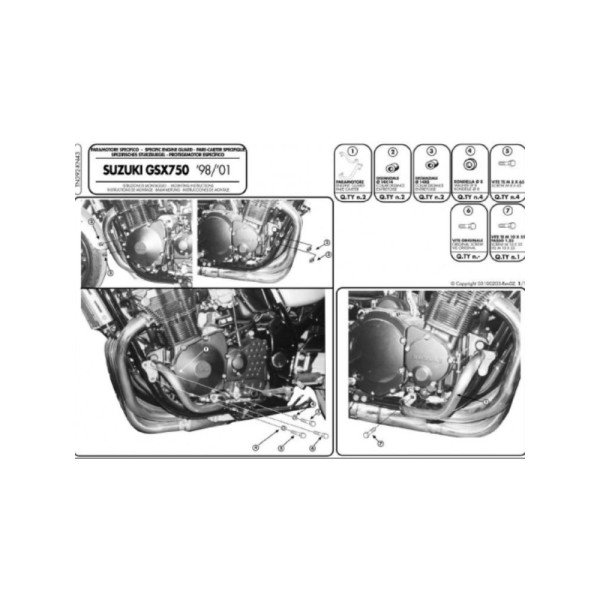 Гмоли двигуна Kappa Suzuki GSF 600 Bandit/ S (00-04)/ GSF 600 Bandit/ S (96-99)/ GSX 750 (98-02) чорні