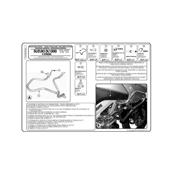 Захист двигуна для Suzuki DL 1000 V-Strom (02 > 11)
