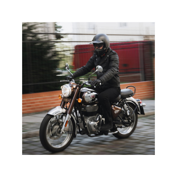 Мотоциклетна шкіряна куртка Ozone Ramones Modern чорна