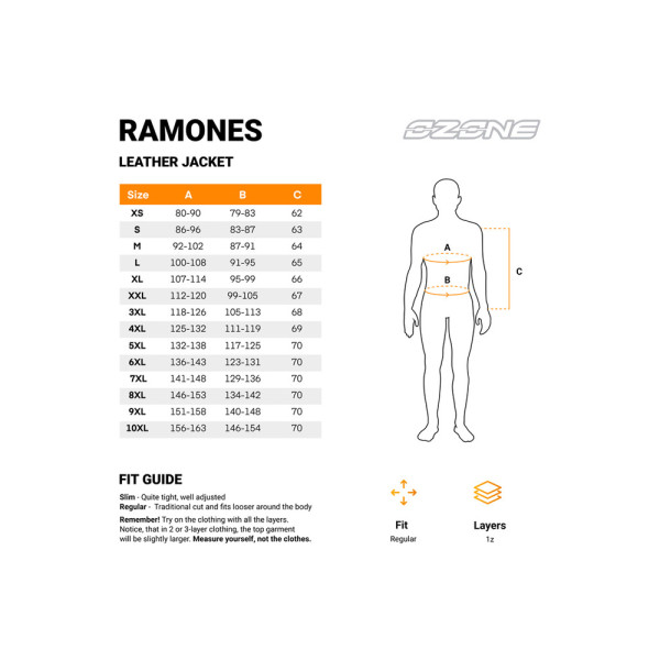 Мотоциклетна шкіряна куртка Ozone Ramones LJ чорна