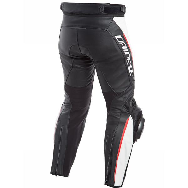 Мотоциклетні штани шкіряні Dainese Delta 3 чорні-білі-червоні