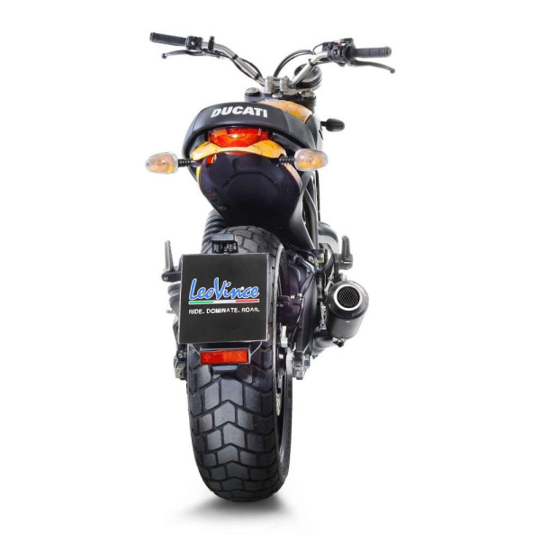 Глушник LeoVince LV-10 Black Edition Slip-On, Нержавіюча сталь для Ducati Monster 797 17-20, Scrambler 800 icon / Classic 15-16, Scrambler 800 Cafe Racer / Classic / Full Throttle / Icon 17-20