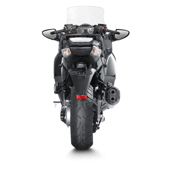 Глушник мотоцикловий Akrapović для Kawasaki 1400 GTR 08-17, Concours 14 08-17 Slip-On Line, Титан + Вуглецеве волокно