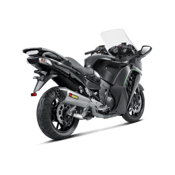 Глушник мотоцикловий Akrapović для Kawasaki 1400 GTR 08-17, Concours 14 08-17 Slip-On Line, Титан + Вуглецеве волокно