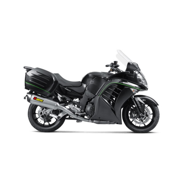 Глушник мотоцикловий Akrapović для Kawasaki 1400 GTR 08-17, Concours 14 08-17 Slip-On Line, Титан + Вуглецеве волокно