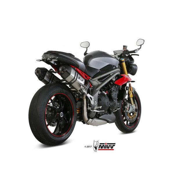 Глушники мотоциклов Slip-On Line (Speed Edge) MIVV для Triumph Speed Triple 1050 R / S / RS (16-17) срібні