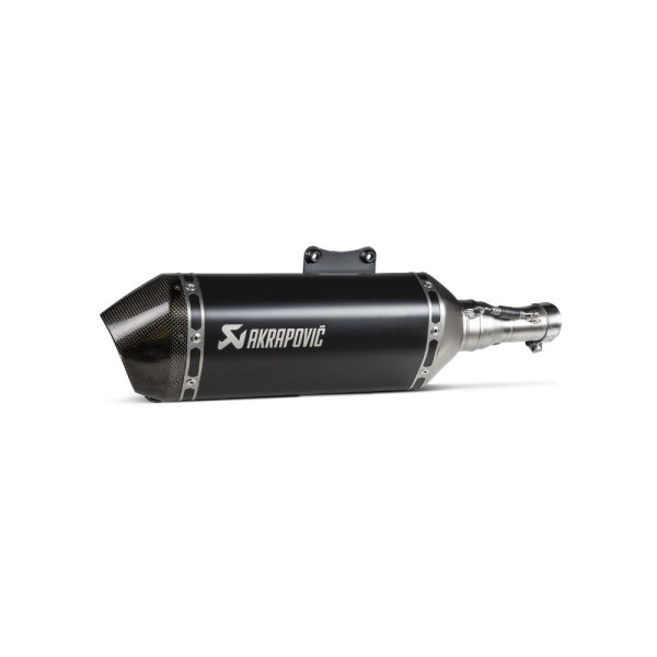 Глушник мотоцикловий Akrapovič Vespa Primavera 125ie 3V / 150ie 3V/ Sprint 125ie 3V/ 150ie 3V (21-22) чорна нержавіюча сталь/ вуглецеве волокно