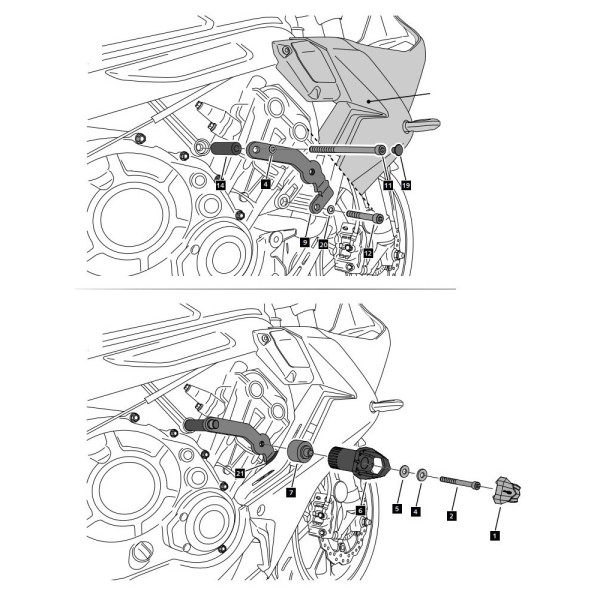 Краш-пади PUIG для Honda CBR650R (19-22)