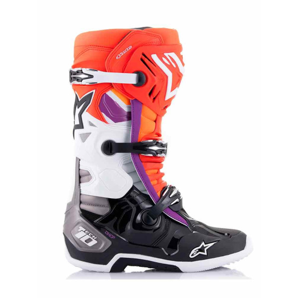 Бутси ендуро Alpinestars MX Tech 10 помаранчево-чорно-фіолетові