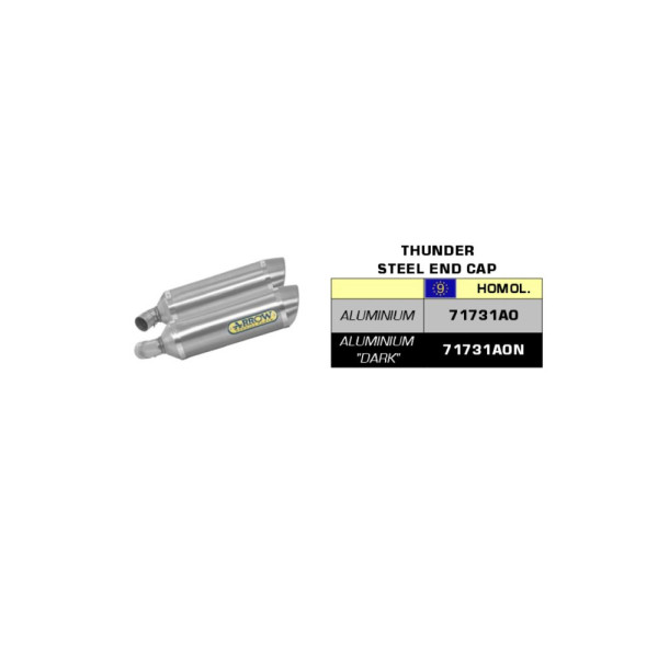 Комплект глушників Arrow Ducati Monster 696 08-14, Monster 796 10-14, Monster 1100 09-10 Thunder, алюміній