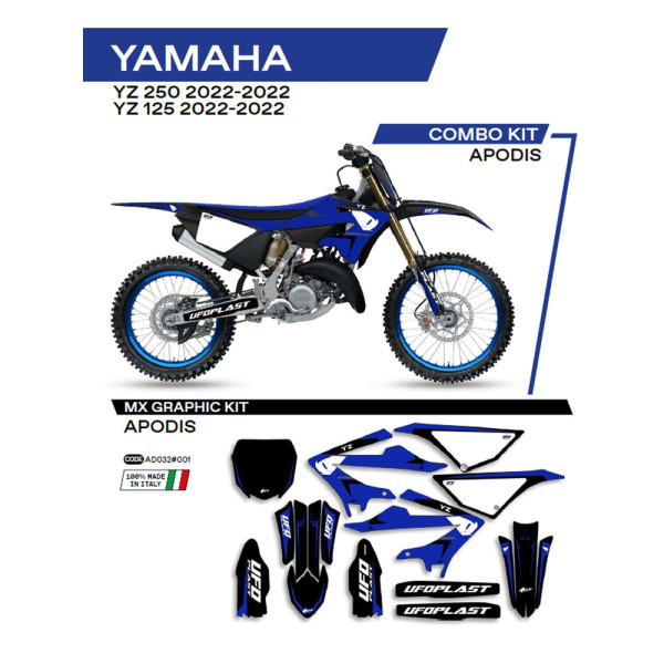 Комплект наклейок UFO Apodis для Yamaha YZ 125/250 (22-) чорний