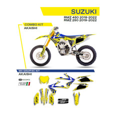 Комплект наклейок UFO Akaishi для Suzuki RMZ 250 (19-), RMZ 450 (18-) жовтий