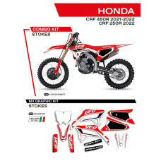 Комплект наклейок UFO Stokes для Honda CRF 250R (22-), CRF 450R (21-) червоний