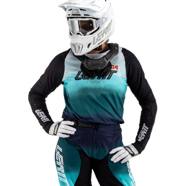 Кросова кофта Leatt Moto 4.5 Lite Marine чорна-синя-біла