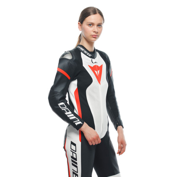 Мотоциклетний комбінезон одночастинний жіночий Dainese Grobnik чорний-біло-червоний