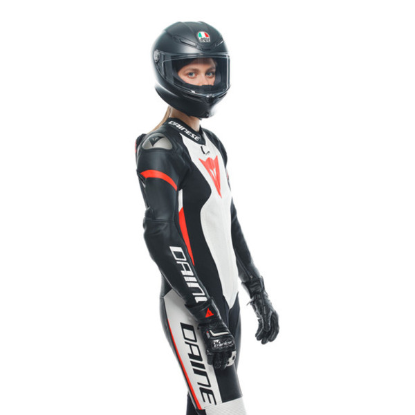 Мотоциклетний комбінезон одночастинний жіночий Dainese Grobnik чорний-біло-червоний
