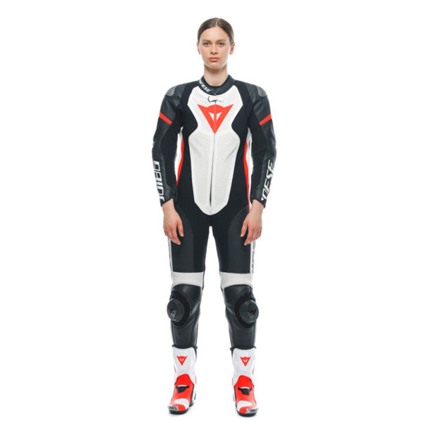 Мотоциклетний комбінезон одночастинний жіночий Dainese Grobnik чорний-біло-червоний