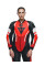 Костюм мотоциклетний одночастинний жіночий Dainese Misano 3 D-Air з подушкою повітряною версія перфорована чорний-червоний-білий