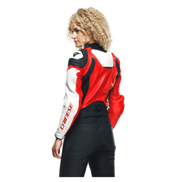 Двочастинний мотоциклетний комбінезон жіночий Dainese Mirage чорний-червоний-білий нестандартні розміри