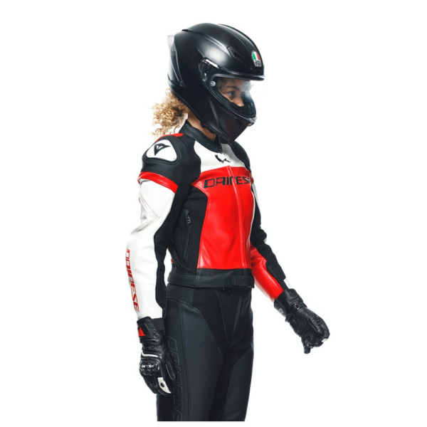 Двочастинний мотоциклетний комбінезон жіночий Dainese Mirage чорний-червоний-білий нестандартні розміри