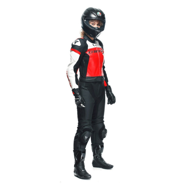 Двочастинний мотоциклетний комбінезон жіночий Dainese Mirage чорний-червоний-білий нестандартні розміри